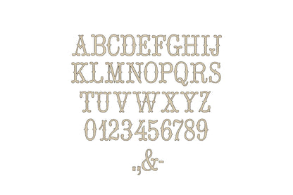 Western Font light stitch diamond pattern machine embroidery designs