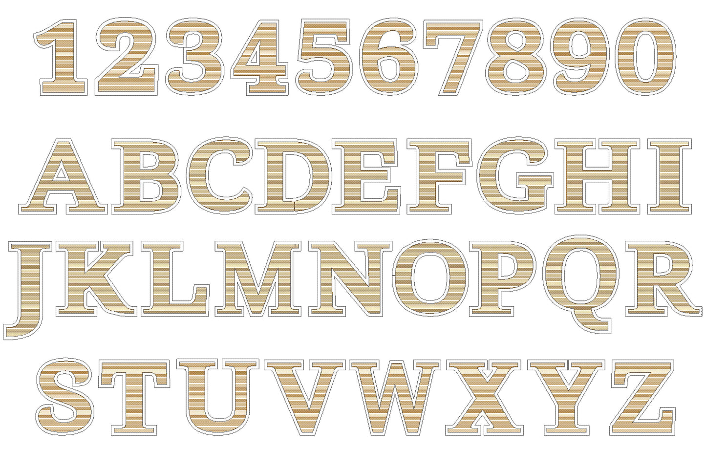 Golden Light Stitch Block Sheriff Font