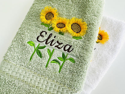 Split Sunflowers and mini Font SET Fringed Fluffy Fringe Sunflower