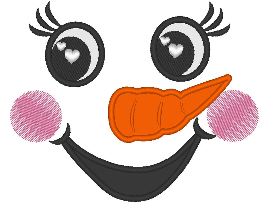 Snowman Doll Face with Carrot Nose