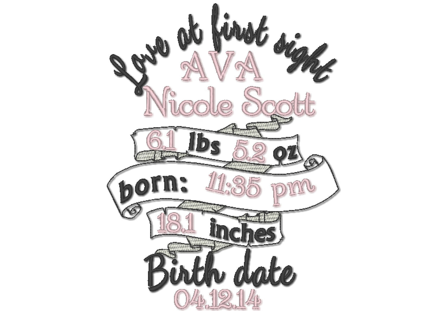 Birth Announcement Template and Mini Font Set