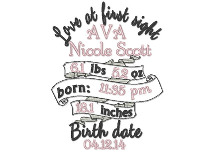 Birth Announcement Template and Mini Font Set