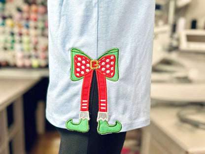 Christmas Elf Bow Split Side Seam