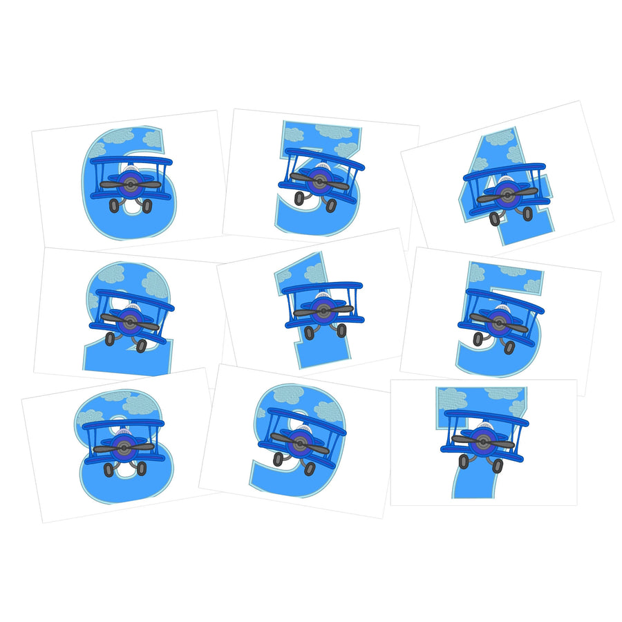 Airplane Birthday Numbers Set