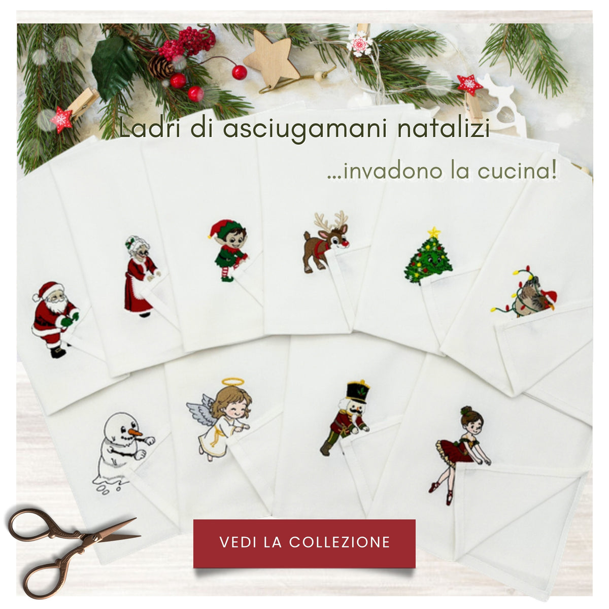 Ladri di asciugamani natalizi
