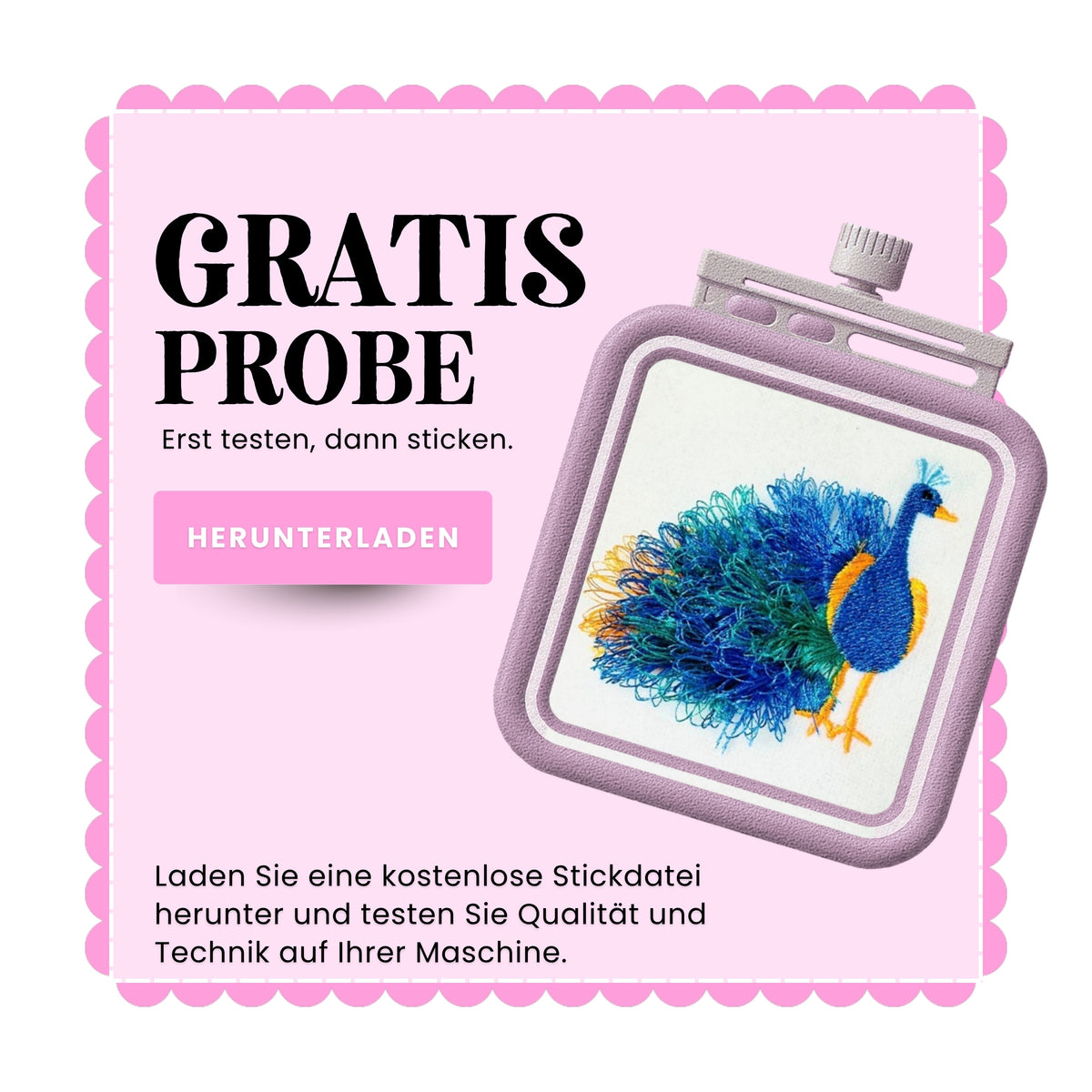 Gratis-Probe Stickdatei