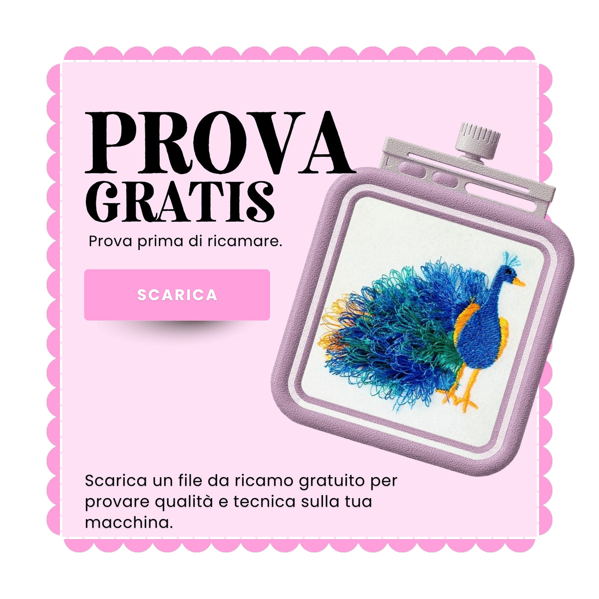 Prova gratis, file da ricamo