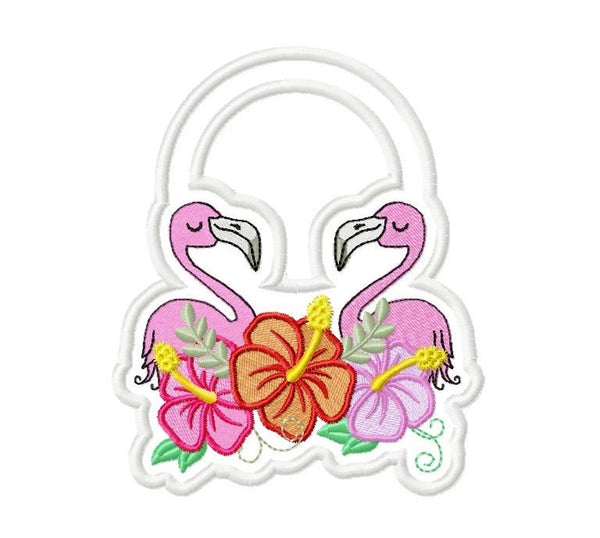 Flamingo and Hibiscus Towel Hanging Hole Topper