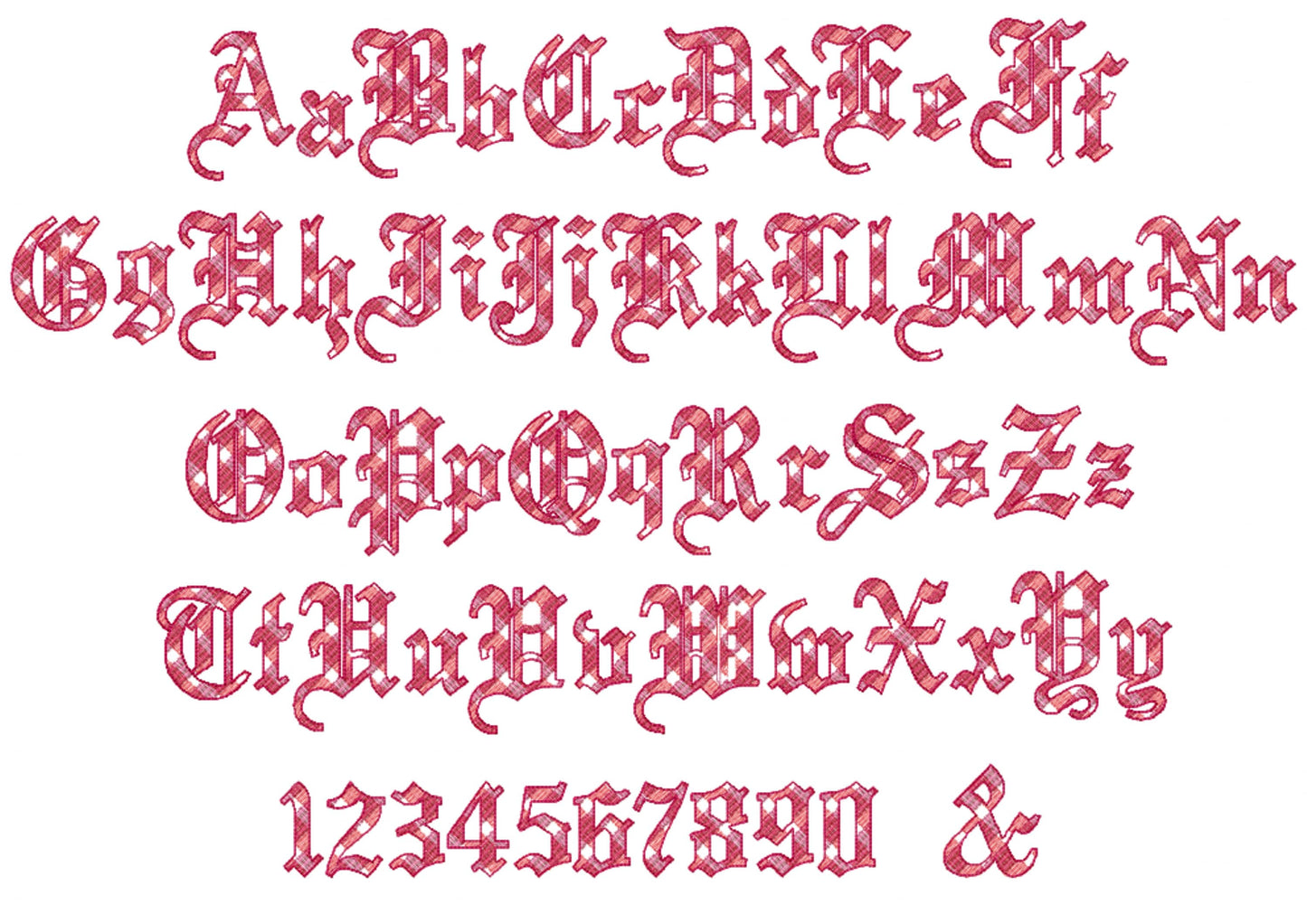 Old English Rocker Buffalo Plaid Font