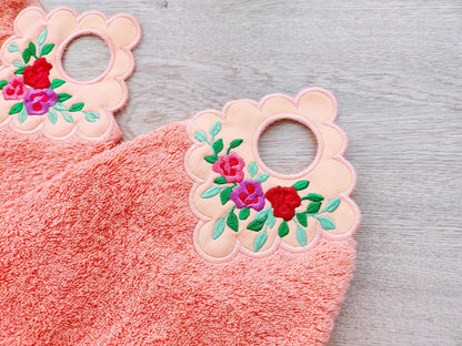 Rose Floral Towel Hanging Hole Topper