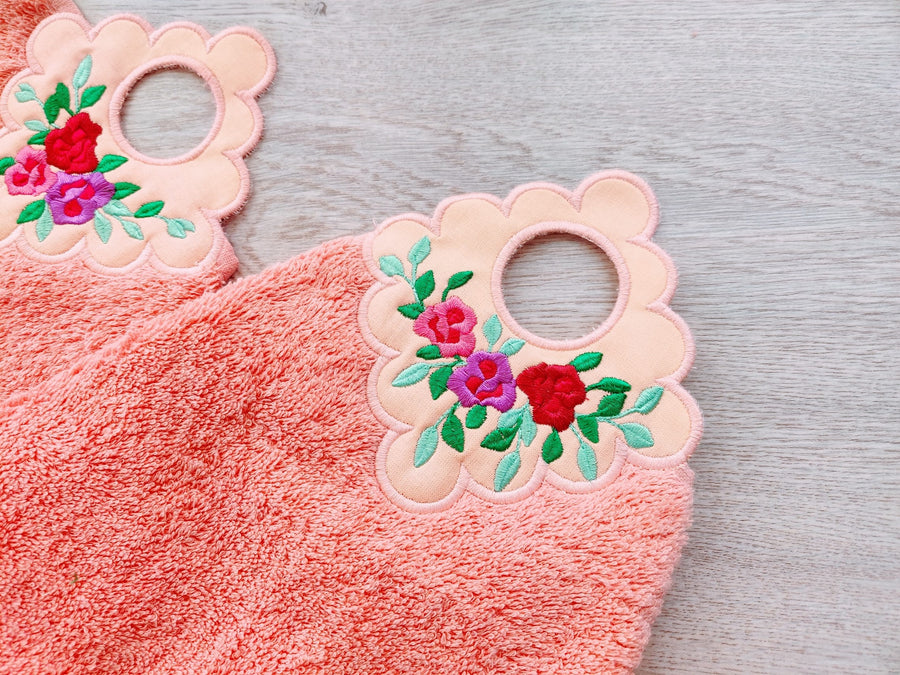 Rose Floral Towel Hanging Hole Topper