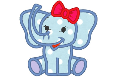 Little Elephant Girl Applique