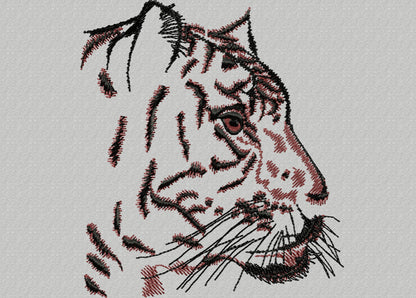 Tiger silhouette Glow in the dark special machine embroidery designs in