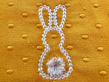 Hand Stitch Effect Easter Bunny Outline