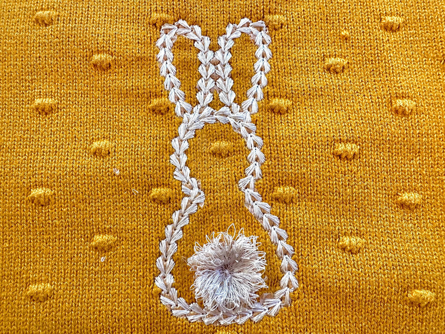 Hand Stitch Effect Easter Bunny Outline