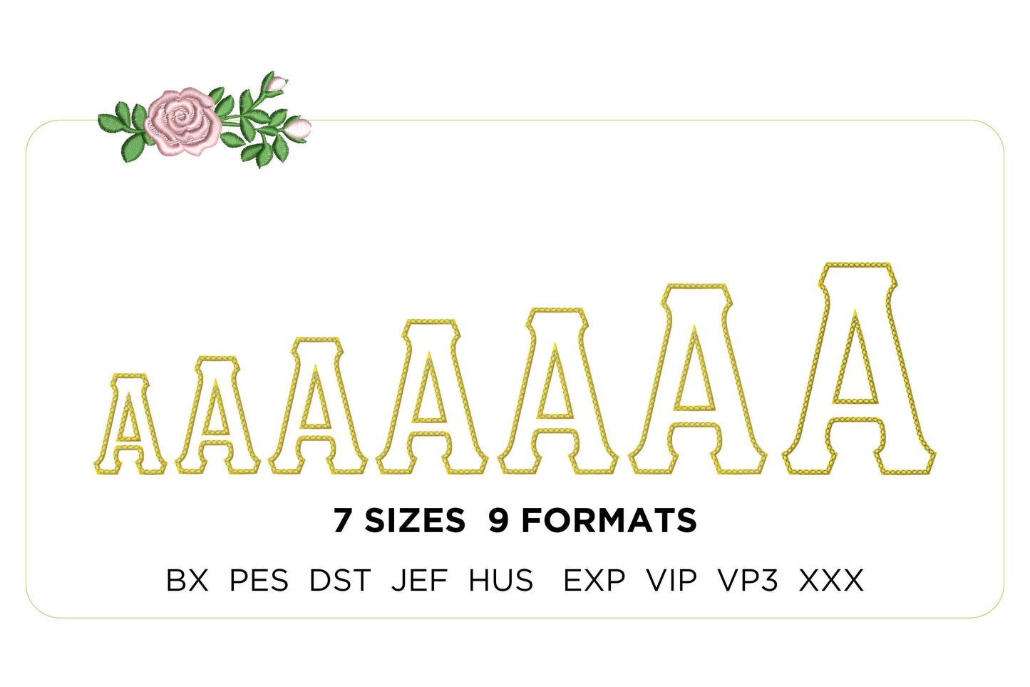 Greek Tall FONT Applique satin stitch and diamond top stitch Monogram