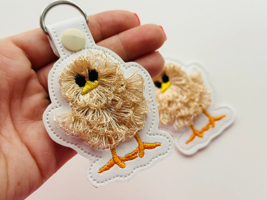 Cute Fringed Chick Keychain
