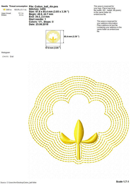 Embossed Cotton Flower Ball