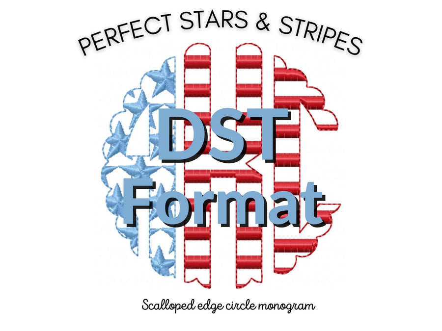 Star Patriotic Scalloped Monogram DST files