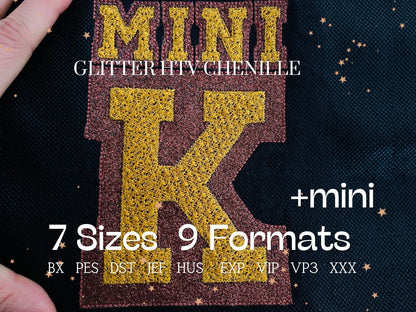 Glitter HTV Vinyl Narrow Athletic Font