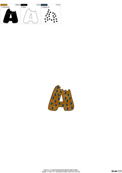 Bitten Cookie Font Fill Stitch