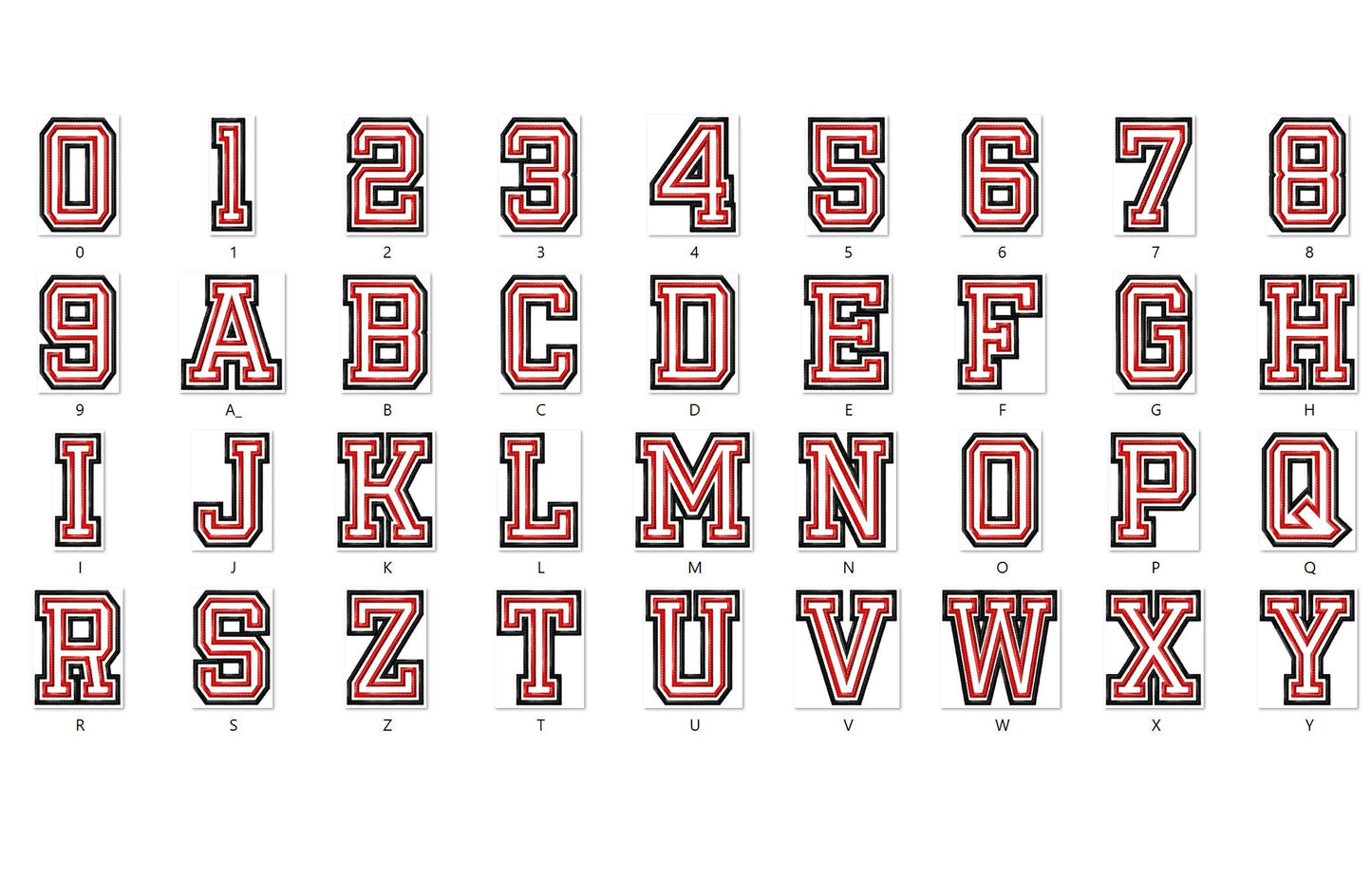Double Applique Athletic Sport Font