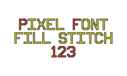 Miner Bricks Pixel Font Fill Stitch Font