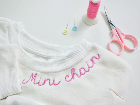 Tiny Chain FONT machine embroidery designs in mini sizes 0.6 up to 2