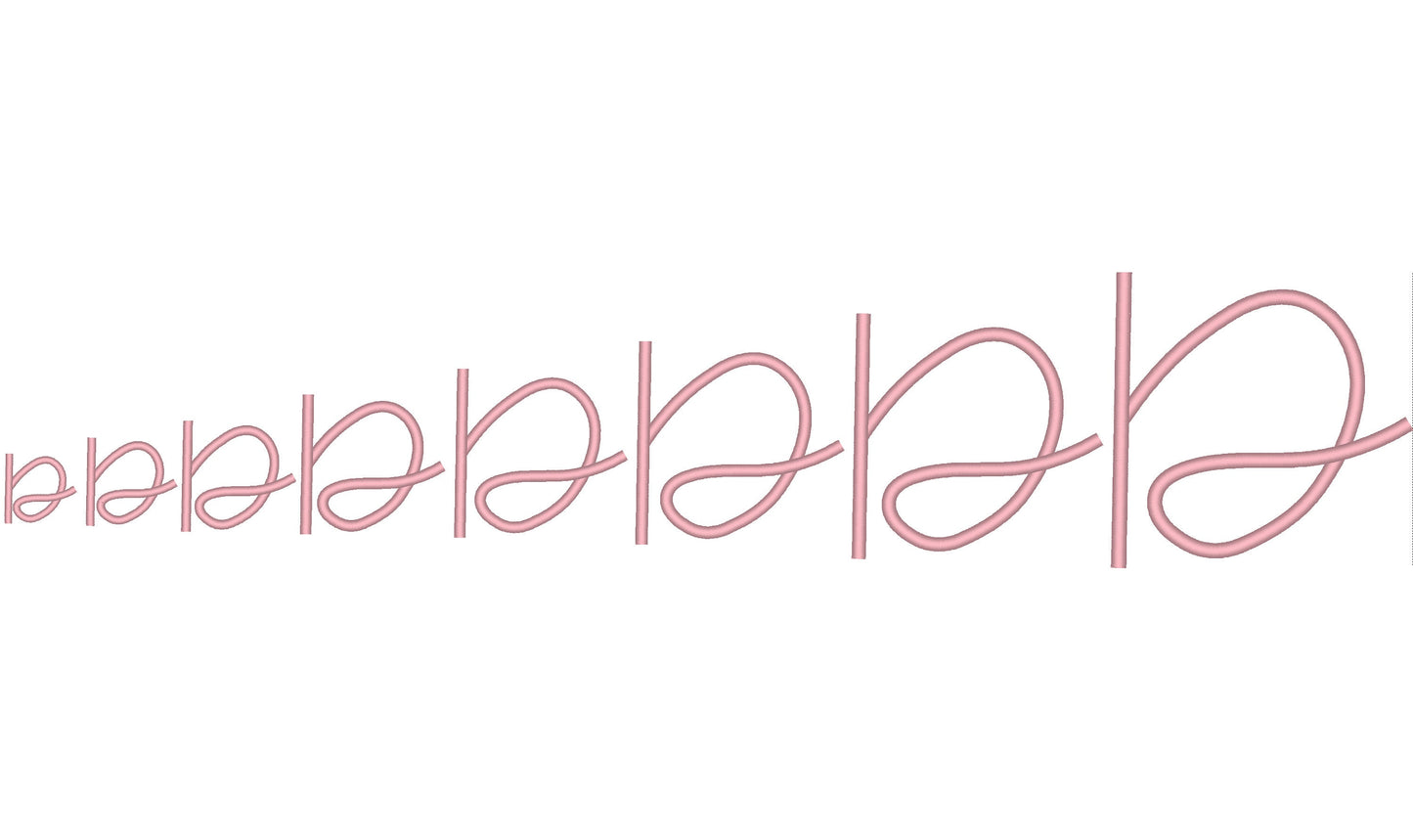 Satin Stitch Line Font