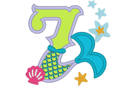 Mermaid Tail Birthday Number 7