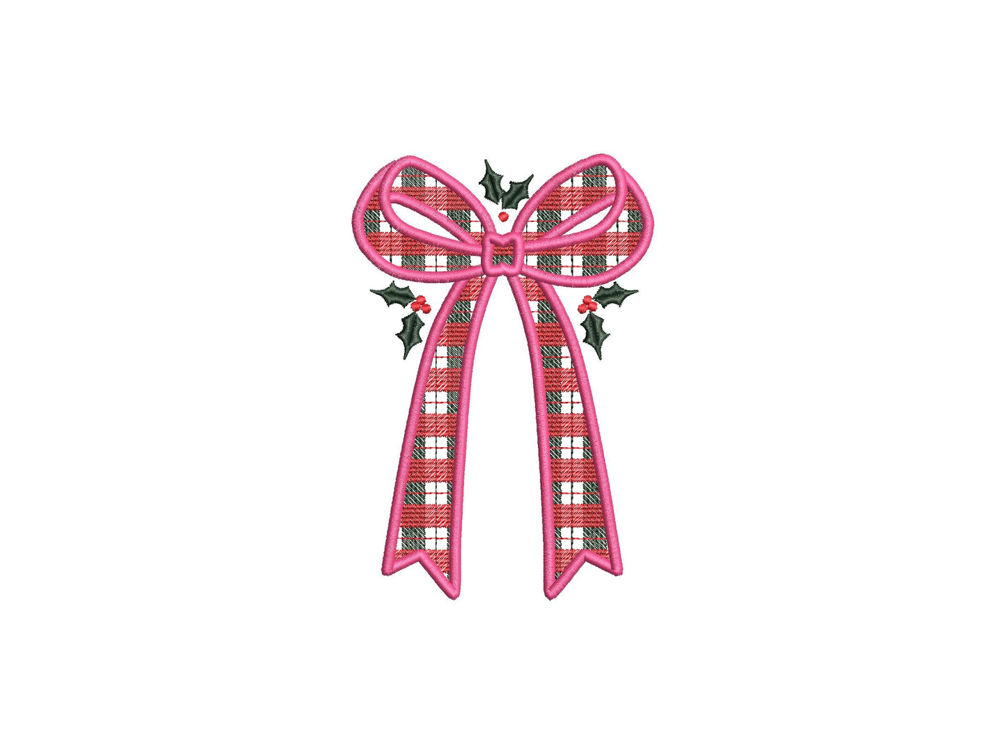 Gingham Plaid Christmas Bow