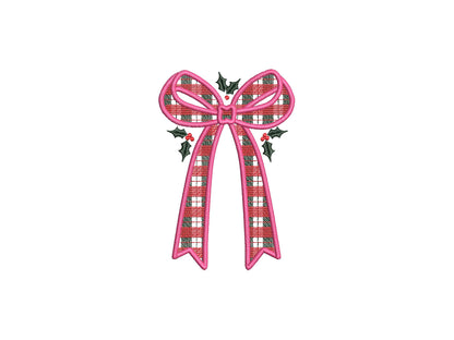 Gingham Plaid Christmas Bow