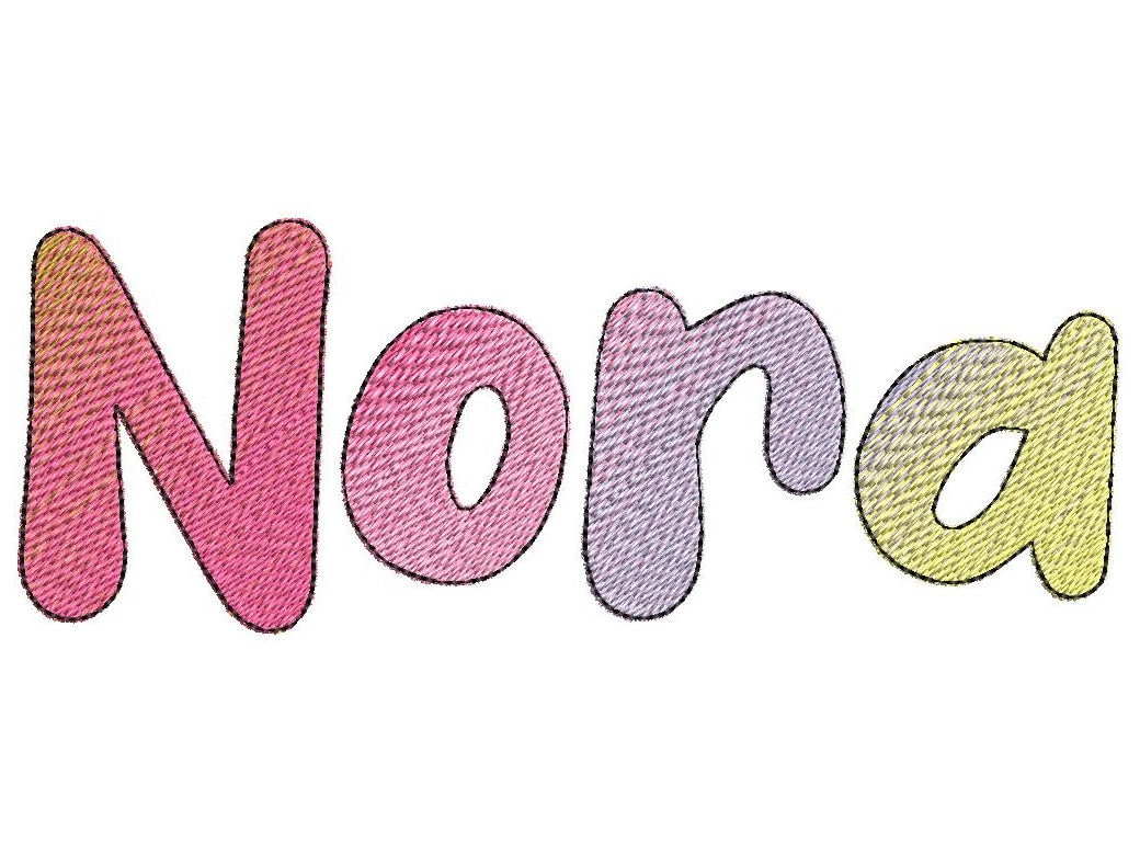 Iridescent 2-Color Ombre Gradient Kids Fun Font