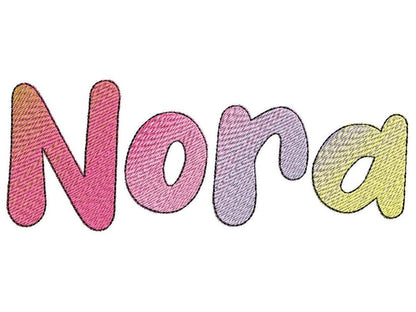 Iridescent 2-Color Ombre Gradient Kids Fun Font