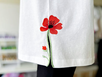 Single Poppy Flower Split Side Seam