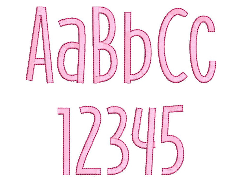 Satin Stitch And Outline Thin Tall Font