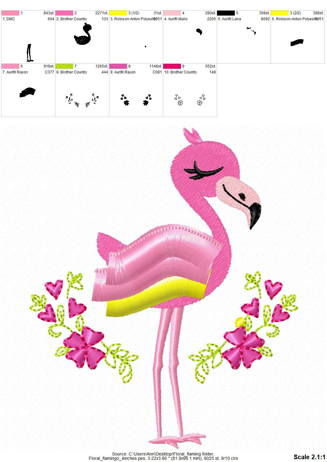 Fringed Floral Flamingo
