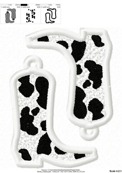 Cowboy Cowgirl Boots and Hat Earrings