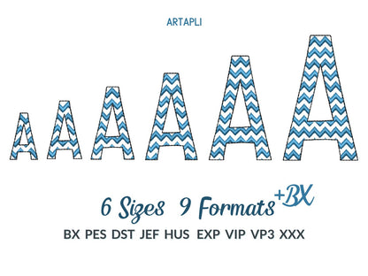 Chevron Font Ricrac Chevron alphabet versatile letters and numbers