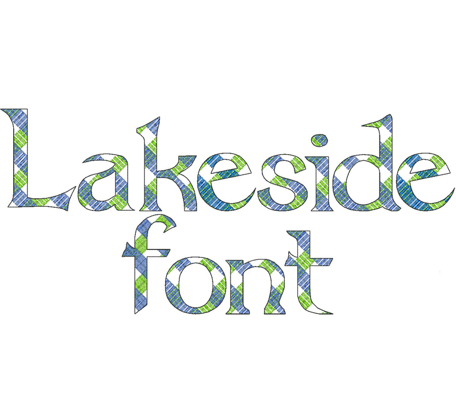 Buffalo Gingham Plaid Patterned Font Lakeside