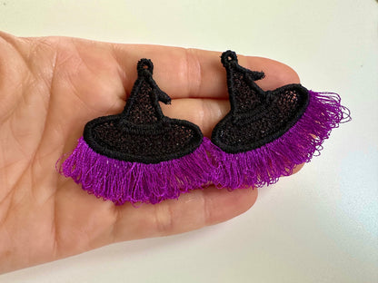 Witch hat Fringed earrings Halloween charm pendant FSL freestanding