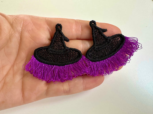 Witch hat Fringed earrings Halloween charm pendant FSL freestanding