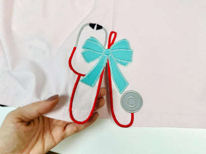 Therapist Medic Stethoscope with Bow Applique