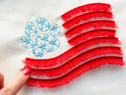 Fringed Patriotic Stars and Stripes Flag
