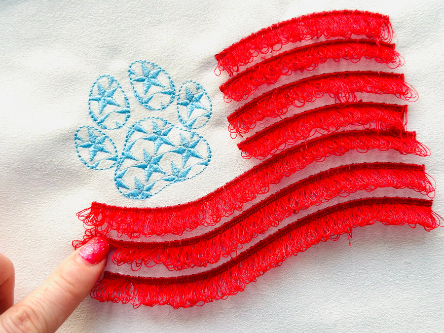 Fringed Patriotic Stars and Stripes Flag