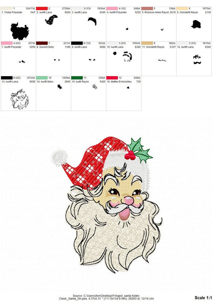 Retro Gingham Santa Claus