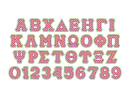 Gingham Plaid Sororities Greek Font
