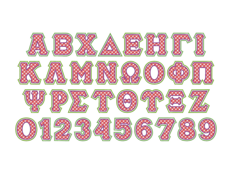 Gingham Plaid Sororities Greek Font
