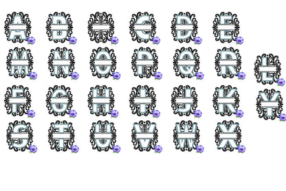 Split Swirl Monogram Frame and mini Font Set