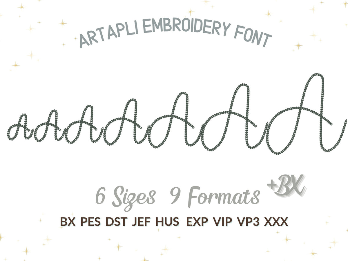 Bold Chain stitch FONT Dense knit effect machine embroidery design ...